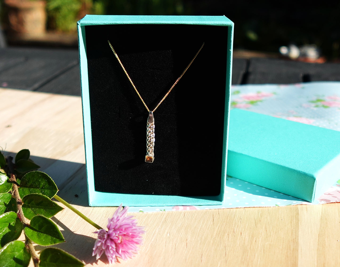 Sterling Silver Citrine Gemstone Drop Pendant
